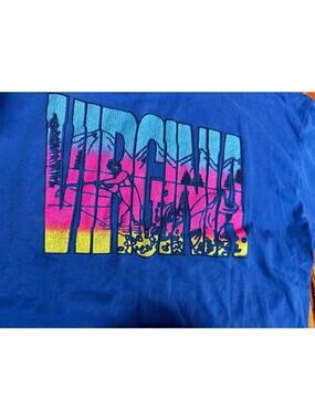 Vintage Virginia T Shirt Size Large, Stunning and Single Stitch Sleeves Fishing